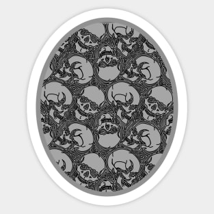 Swirly Skull Pattern Sticker